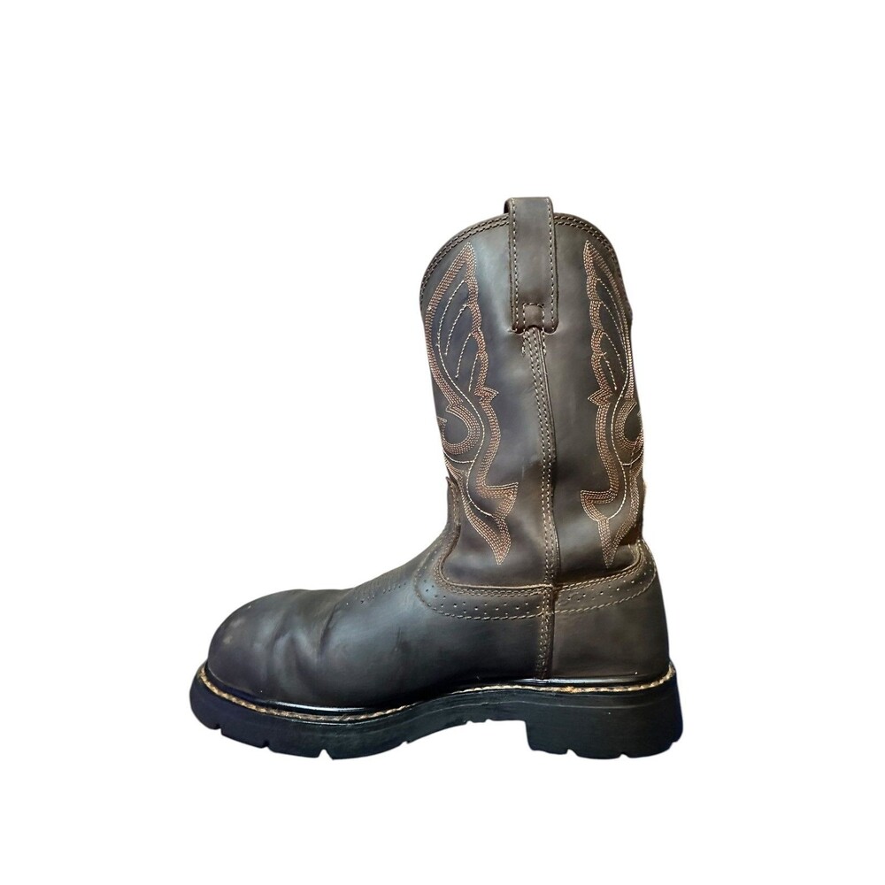 Cody James Men's Waterproof Pull-On Safety Toe Size 11 D Western Cowboy Brown - Picture 9 of 12